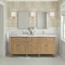 James Martin Vanities 72'' Double Vanity, Light Natural Oak w/ Single Hole 3 CM White Zeus Quartz Top & Backsplash 424-V72-LNO-1WZ - alternate 2